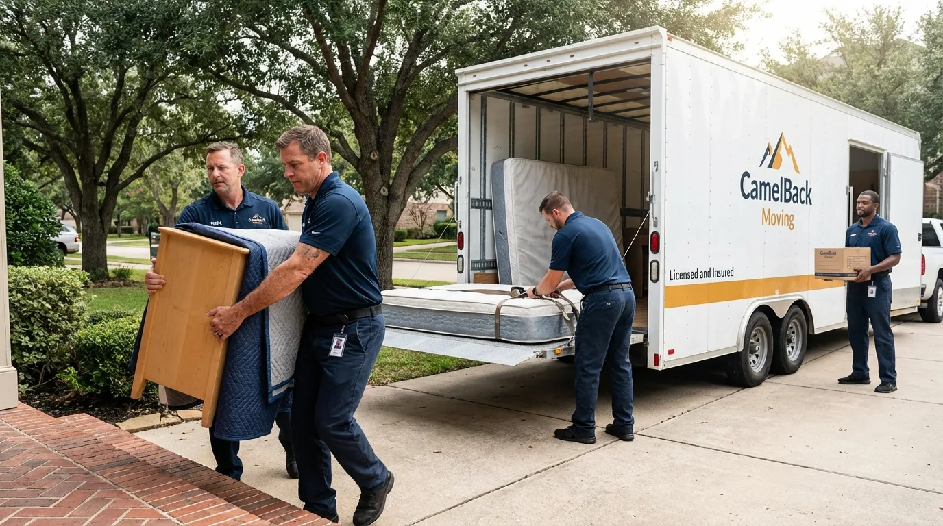 Crew loading residential truck for cross-state move from Chatsworth, GA
