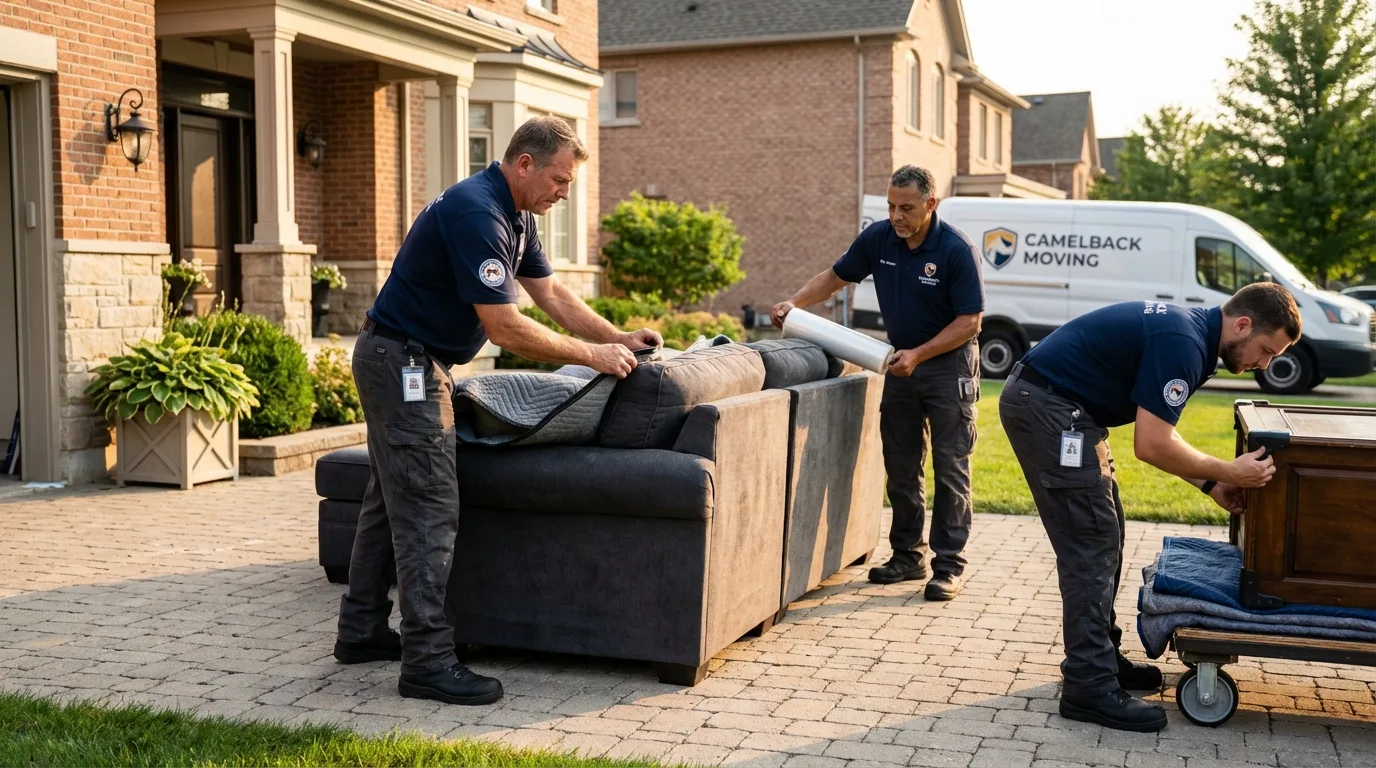 Large estate moving crew wrapping furniture in Chatsworth, GA